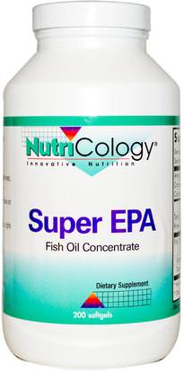 Nutricology, Super EPA, Fish Oil Concentrate, 200 Softgels ,المكملات الغذائية، إيفا أوميجا 3 6 9 (إيبا دا)، زيت السمك، سوفتغيلس زيت السمك