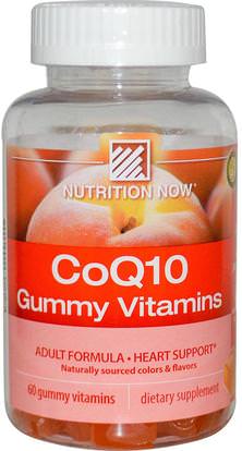 Nutrition Now, CoQ10 Gummy Vitamins, Peach Flavor, 60 Gummy Vitamins ,المكملات الغذائية، أنزيم q10، coq10، المنتجات الحساسة للحرارة