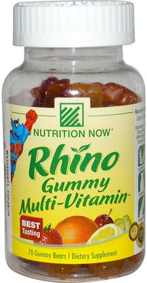 Nutrition Now, Rhino, Gummy Multi-Vitamin, 70 Gummy Bears ,الفيتامينات، الفيتامينات المتعددة، الأطفال الفيتامينات، منتجات حساسة للحرارة