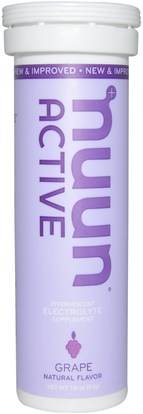 Nuun, Active, Effervescent Electrolyte Supplement, Grape, 10 Tablets ,والرياضة، بالكهرباء شرب التجديد