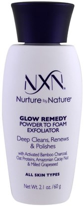 NXN, Nurture by Nature, Glow Remedy, Powder to Foam Exfoliator, All Skin Types, 2.1 oz (60 g) ,الجمال، العناية بالوجه، بشرة