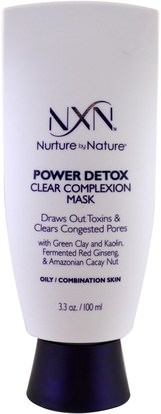 NXN, Nurture by Nature, Power Detox, Clear Complexion Mask, Oily / Combination Skin, 3.3 oz (100 ml) ,الجمال، العناية بالوجه، بشرة