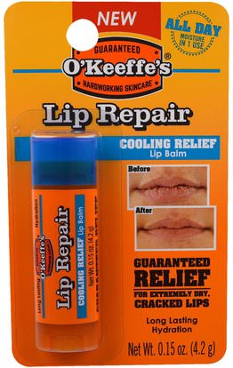 OKeeffes, Lip Repair, Cooling Relief Lip Balm, 0.15 oz (4.2 g) ,حمام، الجمال، العناية الشفاه