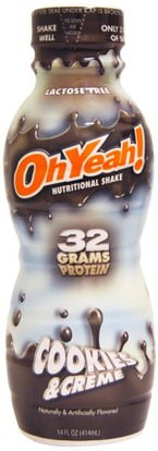 Oh Yeah!, Nutritional Shake, Cookies & Cream, 14 fl oz (414 ml) ,والمكملات الغذائية، والمشروبات البروتين، يهز البروتين