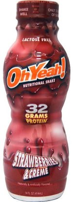 Oh Yeah!, Nutritional Shake, Strawberries & Creme, 14 fl oz (414 ml) ,والمكملات الغذائية، يهز البروتين