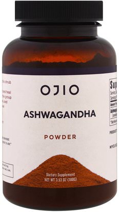 Ojio, Ashwagandha Powder, 3.53 oz (100 g) ,المكملات الغذائية، أدابتوغن، الأعشاب
