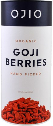Ojio, Organic Goji Berries, Hand Picked, 8 oz (227 g) ,المكملات الغذائية، أدابتوغين، الفواكه المجففة