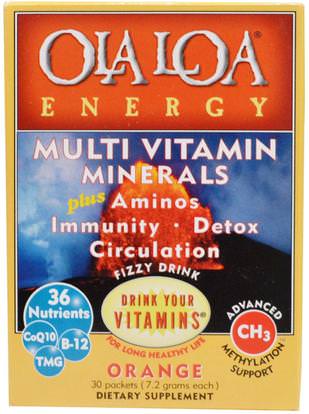 Ola Loa, Energy, Multi Vitamin, Orange, 30 Packets, (7.2 g) Each ,الفيتامينات، الفيتامينات السائلة