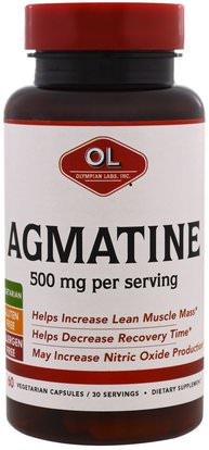 Olympian Labs Inc., Agmatine, 500 mg, 60 Veggie Caps ,والرياضة، والرياضة