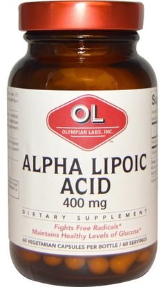 Olympian Labs Inc., Alpha Lipoic Acid, 400 mg, 60 Veggie Caps (Discontinued Item) ,المكملات الغذائية، ومضادات الأكسدة، ألفا حمض ليبويك، ألفا حمض ليبويك 400 ملغ