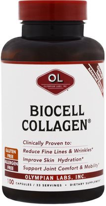 Olympian Labs Inc., BioCell Collagen, 100 Capsules ,الصحة، العظام، هشاشة العظام، الكولاجين