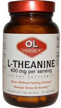 Olympian Labs Inc., L-Theanine, 400 mg, 60 Capsules ,المكملات الغذائية، والأحماض الأمينية، ل الثيانين