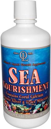 Olympian Labs Inc., Sea Nourishment, Cran-Raspberry, 32 fl oz (947 ml) ,والملاحق، والمعادن