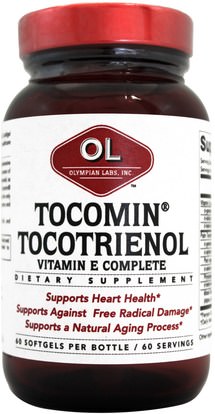 Olympian Labs Inc., Tocomin Tocotrienol Vitamin E Complete, 60 Softgels ,الفيتامينات، فيتامين e توكوترينولس