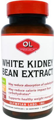 Olympian Labs Inc., White Kidney Bean Extract, 60 Veggie Caps ,المكملات الغذائية، أبيض الفاصوليا استخراج الكلى المرحلة 2