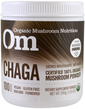 Organic Mushroom Nutrition, Chaga, Mushroom Powder, 7.14 oz (200 g) ,المكملات الغذائية، الفطر الطبية