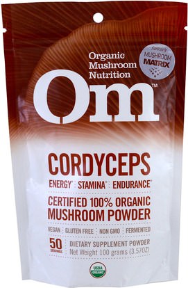 Organic Mushroom Nutrition, Cordyceps, Mushroom Powder, 3.57 oz (100 g) ,المكملات الغذائية، الفطر الطبية