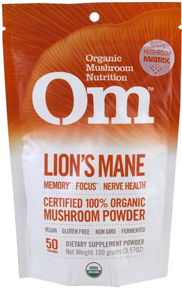 Organic Mushroom Nutrition, Lions Mane, Mushroom Powder, 3.57 oz (100 g) ,المكملات الغذائية، الفطر الطبية
