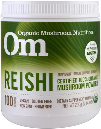 Organic Mushroom Nutrition, Reishi, Mushroom Powder, 7.14 oz (200 g) ,المكملات الغذائية، الفطر الطبية