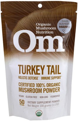 Organic Mushroom Nutrition, Turkey Tail, Mushroom Powder, 3.57 oz (100 g) ,المكملات الغذائية، الفطر الطبية
