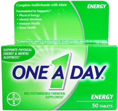 One-A-Day, Energy, Multivitamin/Multimineral Supplement, 50 Tablets ,والصحة، والطاقة، والفيتامينات، والفيتامينات المتعددة