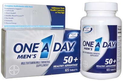 One-A-Day, Mens, 50+ Healthy Advantage, Multivitamin/Multimineral Supplement, 65 Tablets ,الفيتامينات، الفيتامينات - كبار السن، الرجال الفيتامينات المتعددة