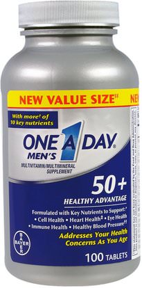 One-A-Day, Mens 50+, Healthy Advantage, Multivitamin/Multimineral Supplement, 100 Tablets ,الفيتامينات، الفيتامينات - كبار السن، الرجال الفيتامينات المتعددة