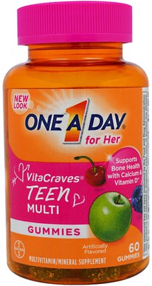 One-A-Day, One A Day for Her, VitaCraves, Teen Multi, 60 Gummies ,الفيتامينات، الفيتامينات المتعددة، الأطفال الفيتامينات