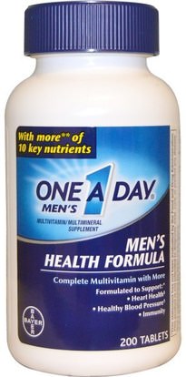 One-A-Day, One A Day Mens, Mens Health Formula, Multivitamin/Multimineral, 200 Tablets ,الفيتامينات، الرجال الفيتامينات