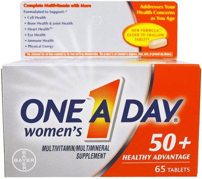 One-A-Day, Womens 50+, Healthy Advantage, Multivitamin/Multimineral Supplement, 65 Tablets ,الفيتامينات، الفيتامينات - كبار السن، النساء الفيتامينات المتعددة