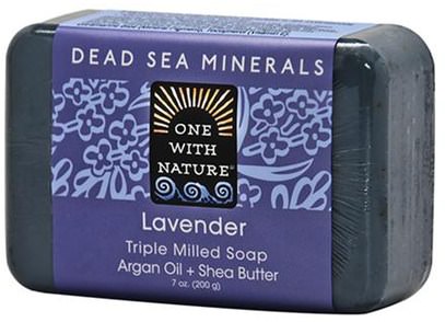 One with Nature, Triple Milled Soap, Lavender Soap Bar, 7 oz (200 g) ,حمام، الجمال، الصابون، أرجان