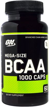 Optimum Nutrition, BCAA 1000 Caps, Mega-Size, 1 g, 60 Capsules ,والرياضة، والمكملات الغذائية، بكا (متفرعة سلسلة الأحماض الأمينية)