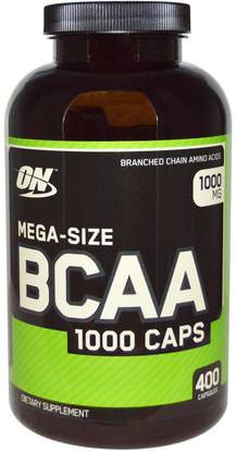 Optimum Nutrition, BCAA 1000 Caps, Mega-Size, 1000 mg, 400 Capsules ,رياضات