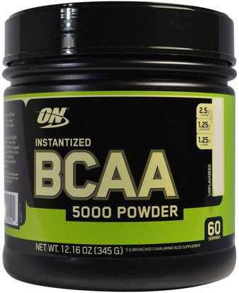 Optimum Nutrition, BCAA 5000 Powder, Instantized, Unflavored, 12.16 oz (345 g) ,رياضات