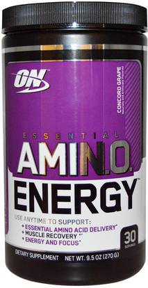 Optimum Nutrition, Essential Amino Energy, Concord Grape, 9.5 oz (270 g) ,رياضات