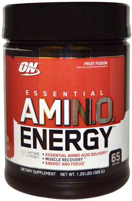 Optimum Nutrition, Essential Amino Energy, Fruit Fusion, 1.29 lbs (585 g) ,رياضات