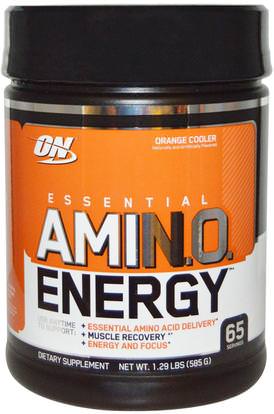 Optimum Nutrition, Essential Amino Energy, Orange Cooler, 1.29 Lbs (585 g) ,رياضات