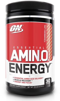Optimum Nutrition, Essential Amino Energy, Strawberry Lime, 9.5 oz (270 g) ,رياضات