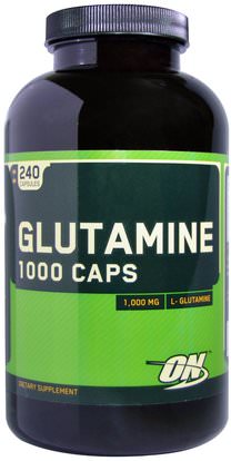 Optimum Nutrition, Glutamine, 1,000 mg, 240 Capsules ,رياضات