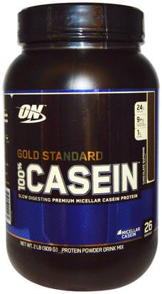 Optimum Nutrition, Gold Standard, 100% Casein, Chocolate Supreme, 2 lbs (909 g) ,والرياضة، والرياضة، ومنتجات الانتعاش