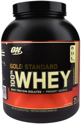 Optimum Nutrition, Gold Standard, 100% Whey, Chocolate Coconut, 5 lbs (2.27 kg) ,رياضات