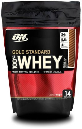 Optimum Nutrition, Gold Standard, 100% Whey, Double Rich Chocolate, 1 lb (454 g) ,رياضات