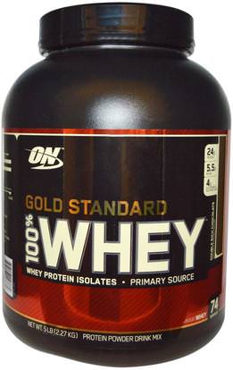 Optimum Nutrition, Gold Standard, 100% Whey, Double Rich Chocolate, 5 lbs (2,27 kg) ,رياضات