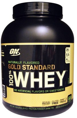 Optimum Nutrition, Gold Standard, 100% Whey, Natural, Vanilla, 4.8 lbs (2.18 kg) ,رياضات