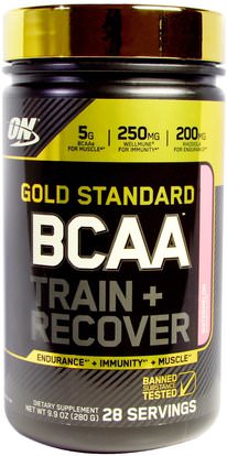 Optimum Nutrition, Gold Standard, BCAA Train + Recover, Watermelon, 9.9 oz (280 g) ,رياضات