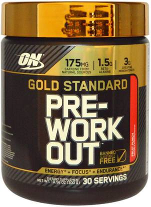 Optimum Nutrition, Gold Standard, Pre-Workout, Fruit Punch, 10.58 oz (300 g) ,رياضات