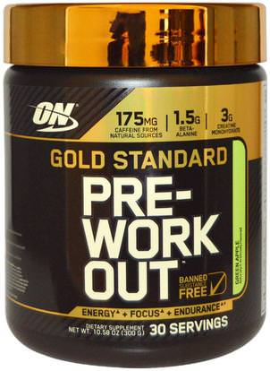 Optimum Nutrition, Gold Standard, Pre-Workout, Green Apple, 10.58 oz (300 g) ,رياضات