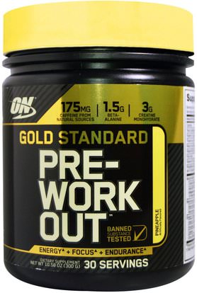Optimum Nutrition, Gold Standard, Pre-Workout, Pineapple, 10.58 oz (300 g) ,رياضات