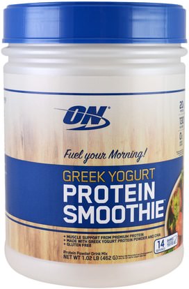 Optimum Nutrition, Greek Yogurt, Protein Smoothie, Strawberry, 1.02 lb (462 g) ,رياضات