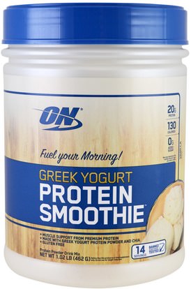 Optimum Nutrition, Greek Yogurt, Protein Smoothie, Vanilla, 1.02 lb (462 g) ,رياضات